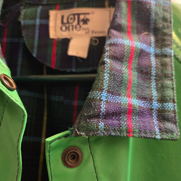 Lot one of boston green raincoat. - Picture 3 of 4